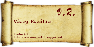 Váczy Rozália névjegykártya